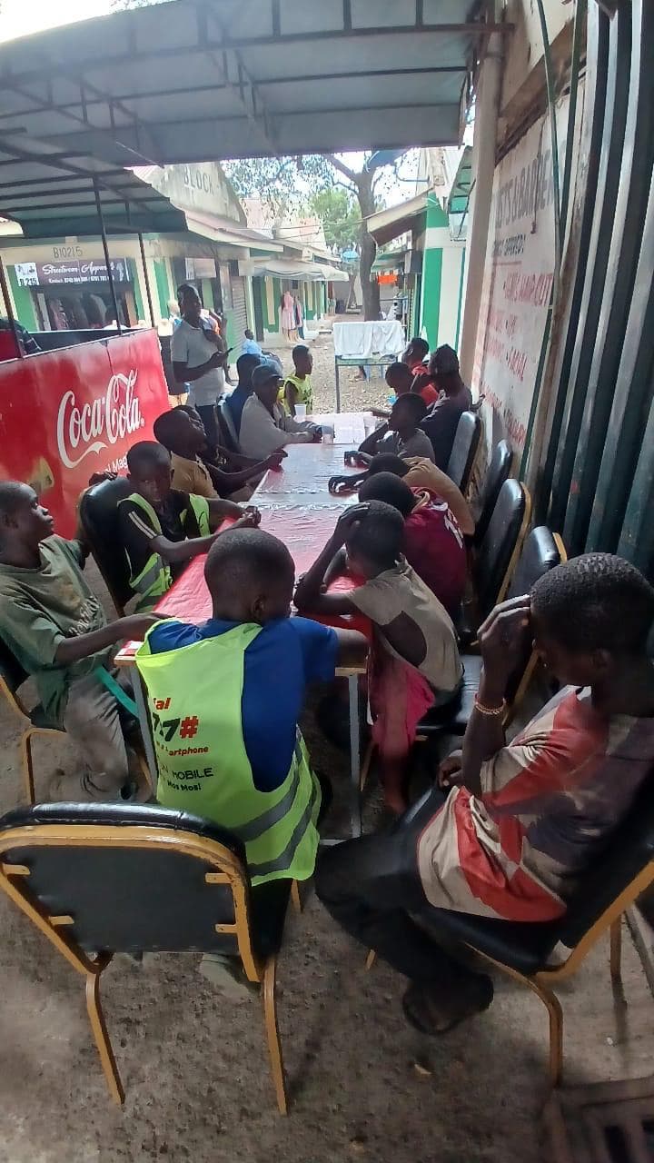 NALFA C.B.O. facilitating a drug abuse awareness and education session for street-connected children in kisumu County.