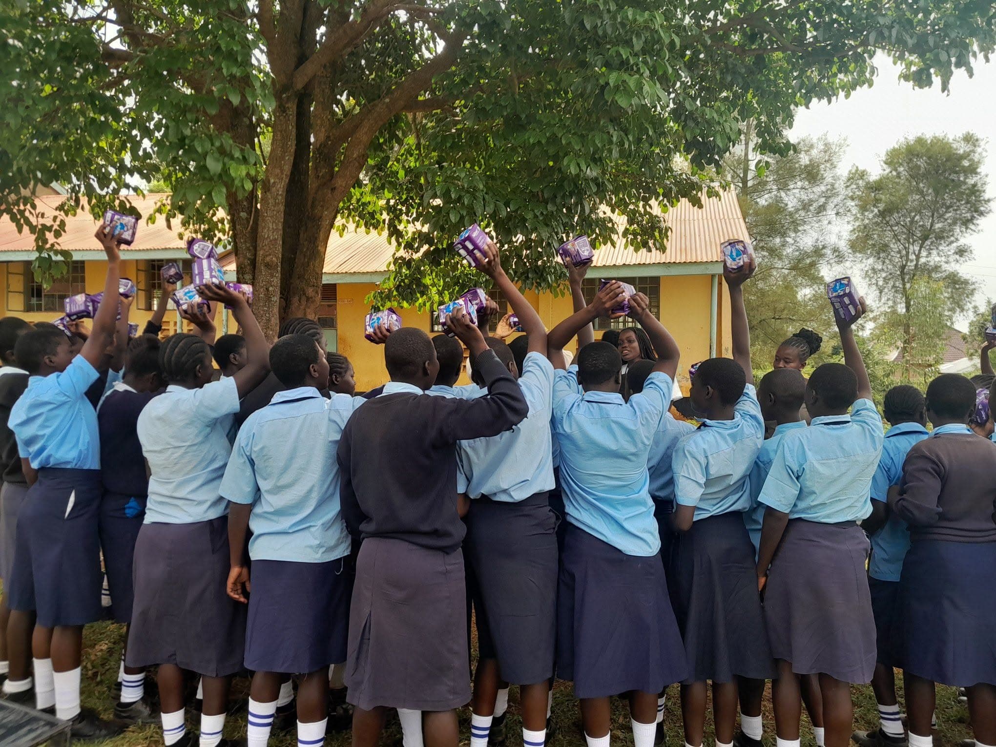sanitary pads donation and menstrual hygiene awareness session at Usula Secondary School.