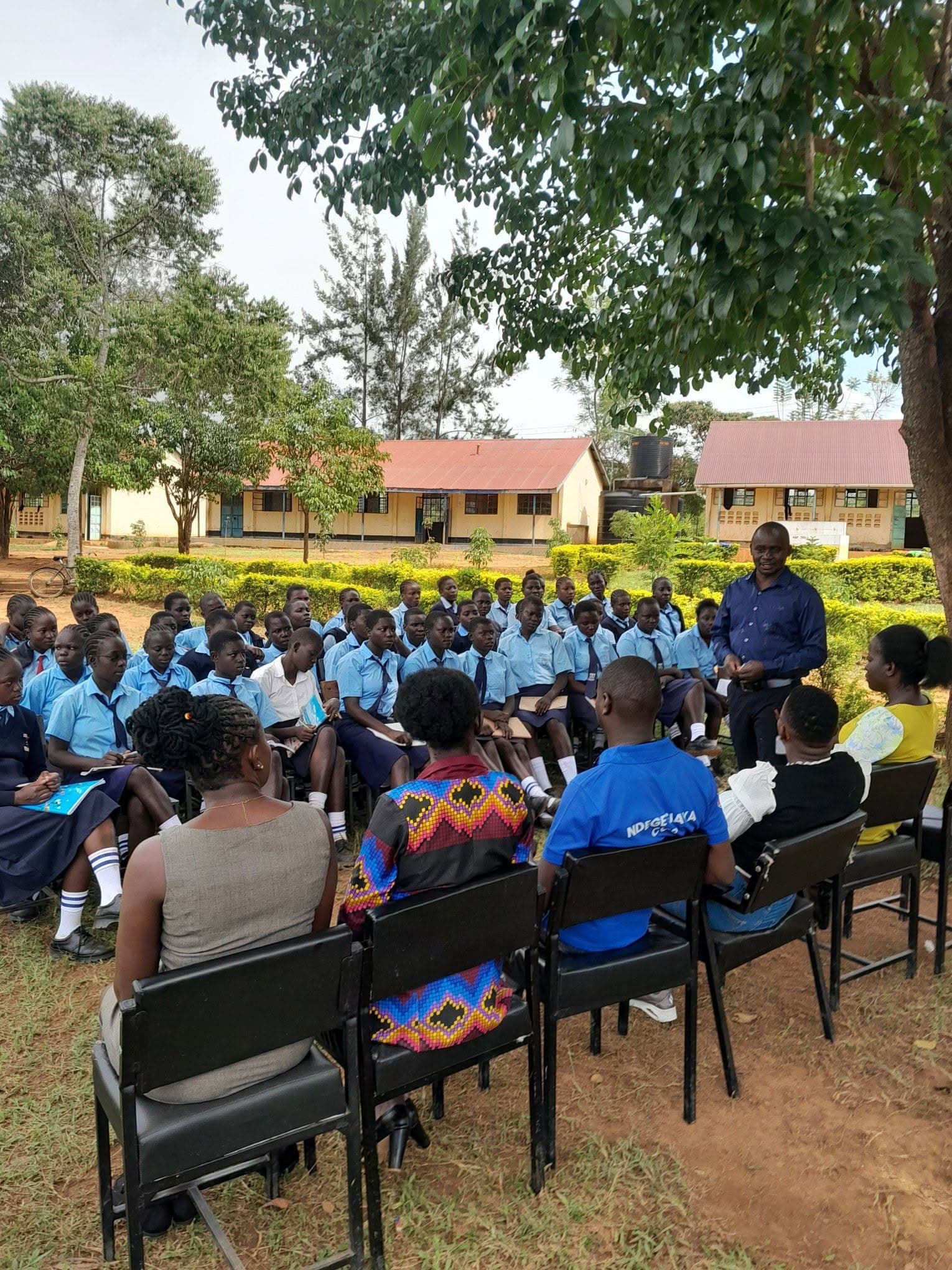 sanitary pads donation and menstrual hygiene awareness session at usula Secondary School.