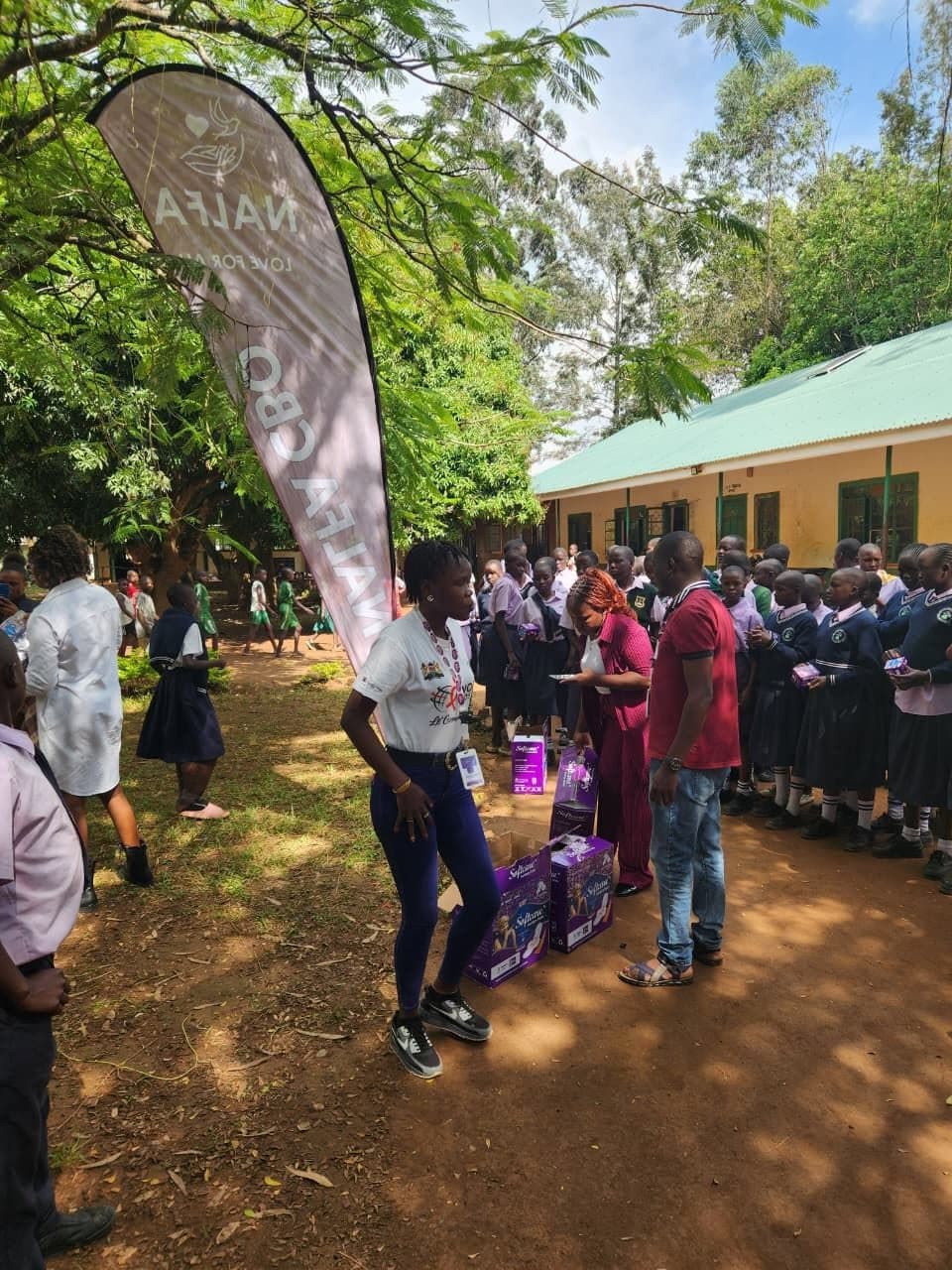 sanitary pads donation and menstrual hygiene awareness session at ngunya junior Secondary School.