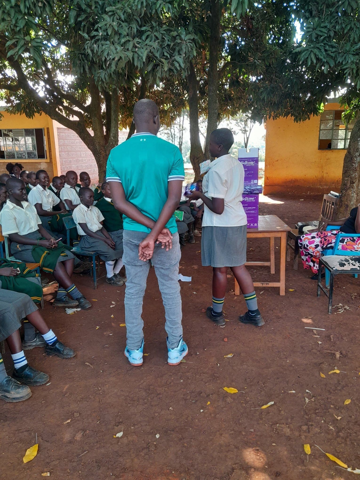 sanitary pads donation and menstrual hygiene awareness session at mulaha junior Secondary School.
